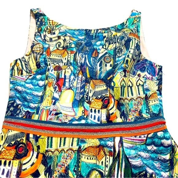 Anthropologie Weston City Scape Peplum Top Size XS - Picture 3 of 7